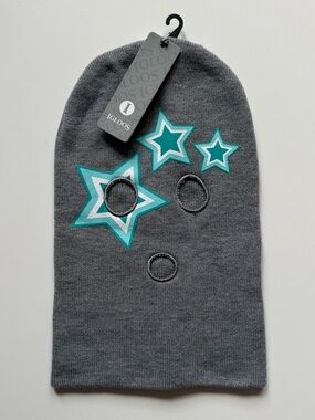 Igloos Girls Grey Balaclava w/ Blue Stars Mask on Front - OS (4-6X)